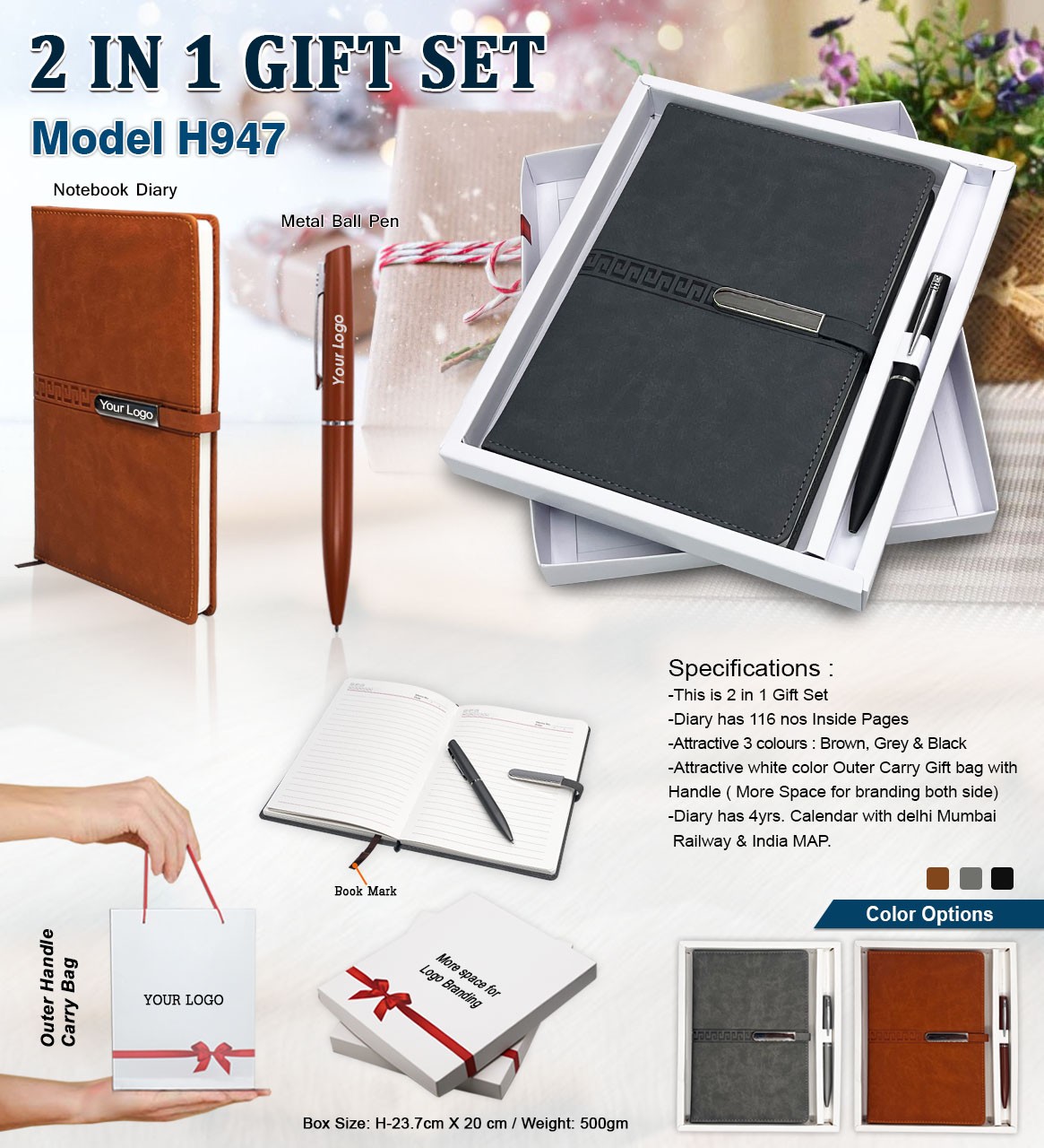 Diary and Pen  2 In 1 Gift Set